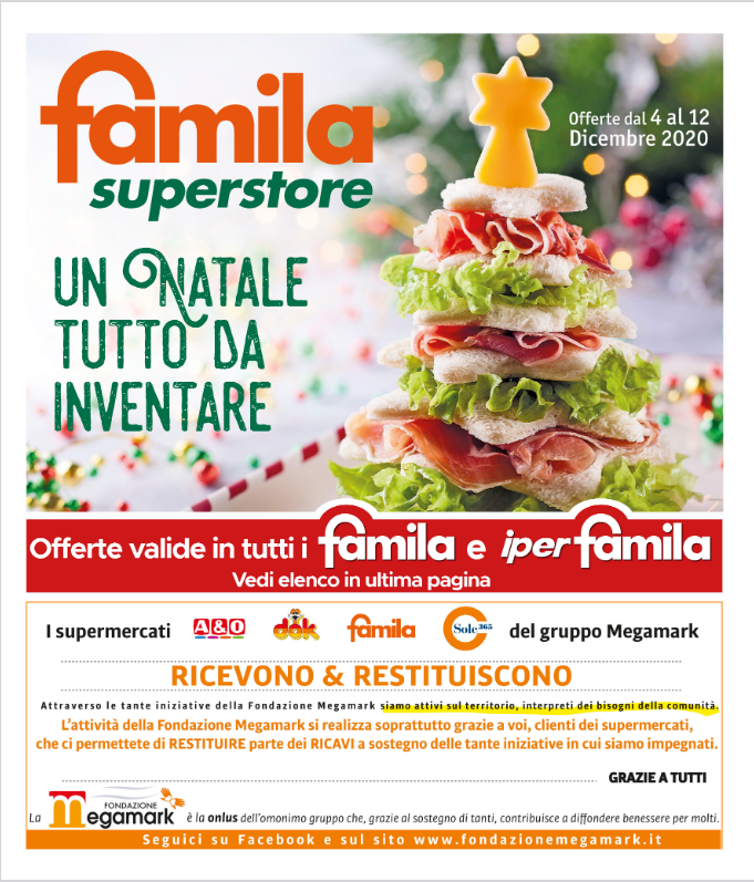 volantino dei superstore famila della provincia di Cosenza dal 04 al 12 dicembre