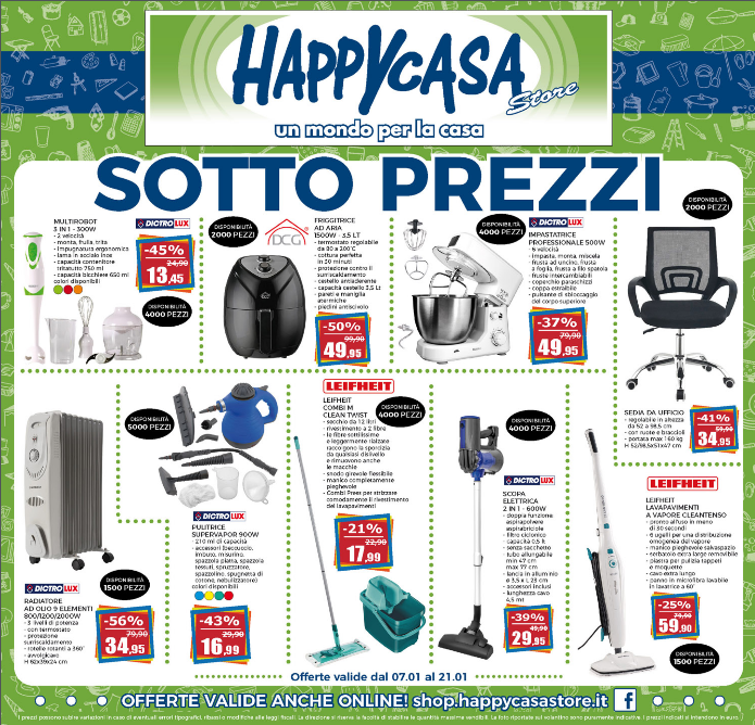 HappyCasa VOLANTINO SOTTO PREZZI