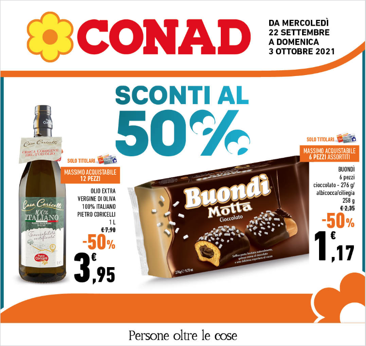 CONAD SCONTI AL 50%