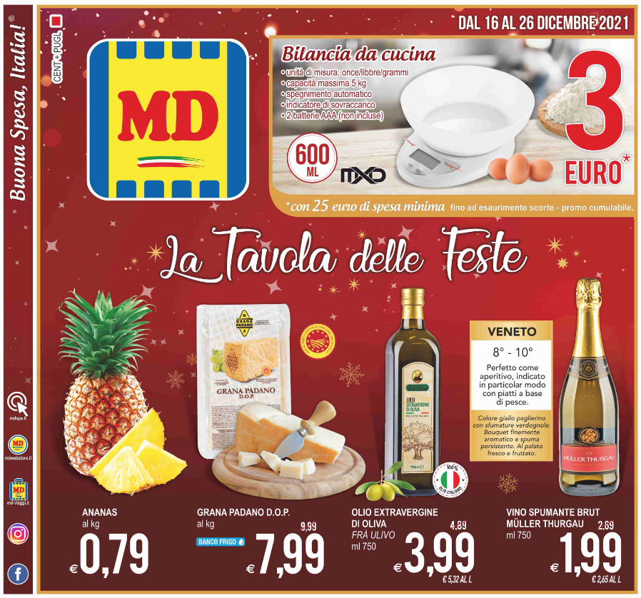 Guarda il nuovo volantino MD la tavola delle feste valido dal 16 al 26 Dicembre 2o21!!